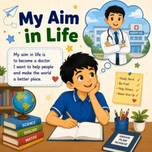 My Aim in Life paragraph featured image for Madhyamik Class 10 WBBSE showing future goals and English paragraph writing