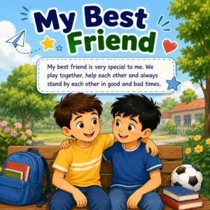 My Best Friend paragraph featured image for Madhyamik Class 10 WBBSE showing friendship and English paragraph writing