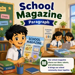 School Magazine paragraph featured image for Madhyamik Class 10 WBBSE showing school publication and English paragraph writing