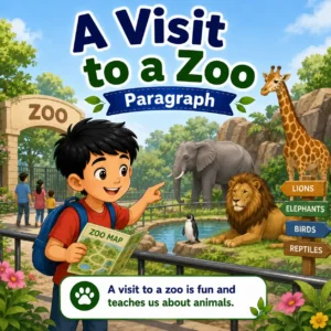 Students observing wild animals during a visit to a zoo, studying a visit to a zoo paragraph for WBBSE Madhyamik Class 10 English