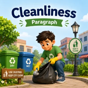 A child washing hands and keeping the surroundings clean, studying cleanliness paragraph for WBBSE Madhyamik Class 10 English