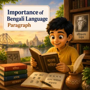 Students reading Bengali literature representing the importance of Bengali language