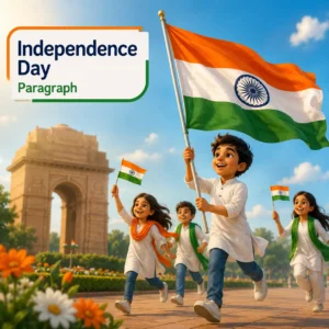 Students hoisting the national flag on Independence Day at school, studying independence day paragraph for WBBSE Madhyamik Class 10 English
