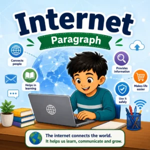 A globe connected with glowing lines representing the internet, studying internet paragraph for WBBSE Madhyamik Class 10 English