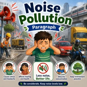 Loudspeakers and vehicles causing noise pollution, studying noise pollution paragraph for WBBSE Madhyamik Class 10 English.