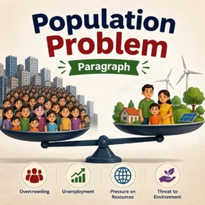 A crowded street illustrating the population problem, studying population problem paragraph for WBBSE Madhyamik Class 10 English
