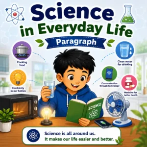 Science in Everyday Life paragraph featured image for Madhyamik Class 10 WBBSE showing daily use of science and English paragraph writing