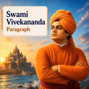 A portrait of Swami Vivekananda teaching his followers, studying Swami Vivekananda paragraph for WBBSE Madhyamik Class 10 English
