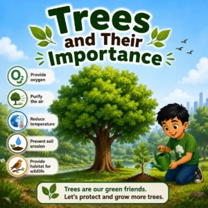 Lush green trees in a forest, studying trees and their importance paragraph for WBBSE Madhyamik Class 10 English
