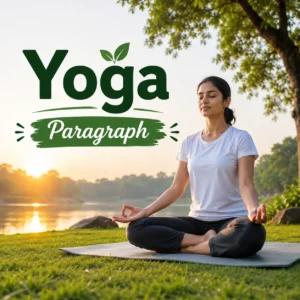People practicing yoga outdoors in the morning sun, studying yoga paragraph for WBBSE Madhyamik Class 10 English