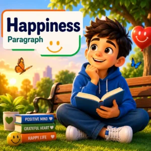 A cheerful student enjoying nature representing the true meaning of happiness, studying happiness paragraph for WBBSE Madhyamik Class 10 English