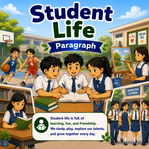 Student Life paragraph featured image for Madhyamik Class 10 WBBSE showing school life and English paragraph writing