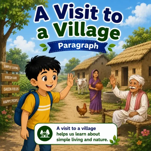 Students enjoying the scenic beauty during a visit to a village, studying a visit to a village paragraph for WBBSE Madhyamik Class 10 English