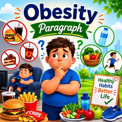 A person avoiding junk food and choosing healthy food to prevent obesity, studying obesity paragraph for WBBSE Madhyamik Class 10 English
